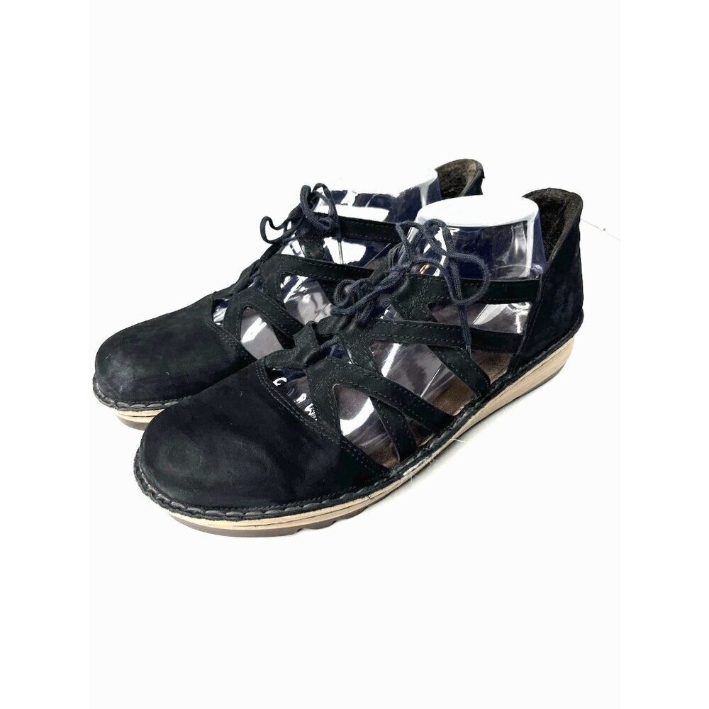 Naot Lace Up Calathea Women's Wedge Sandals Sz 42 Tie Up adjustable leather